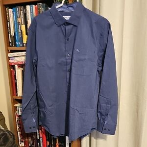 Tommy Bahama Navy Blue Long Sleeve Dress Shirt
